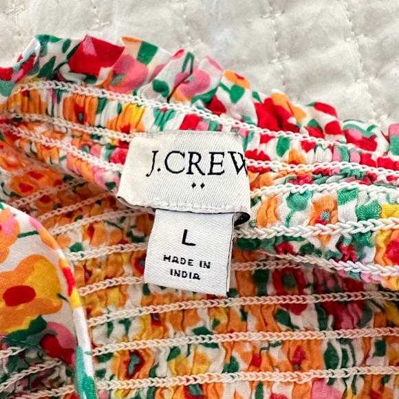 J. Crew Floral Smocked Tie Top - Picture 3 of 7